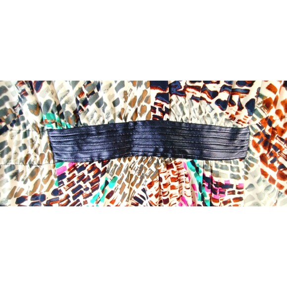 Donna Ricco Dress Women's 18W Sleeveless Lined Pink Aqua  Faux Leather Accent - Picture 3 of 9